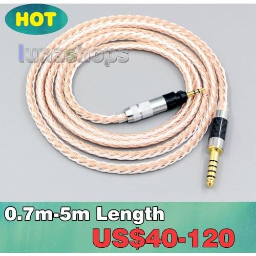 3.5mm 4pole TRRS Re-Zero Balanced 16 Core OCC Silver Mixed Headphone Cable For Shure SRH840 SRH940 SRH440 SRH750DJ LN005787
