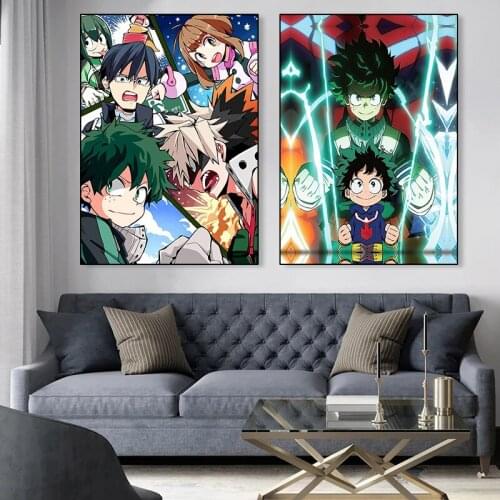 Canvas Painting My Hero Academia Japanese Anime Wall Art Picture Prints and Posters Minimalist Modern Living Room Home Decor