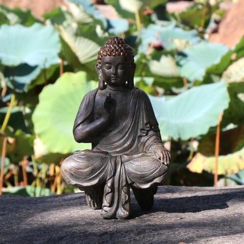 Miniature Meditating Garden Japanese Buddha Statue Home Feng Shui Decoration Zen Garden Figures Outdoor Statues for Decoration
