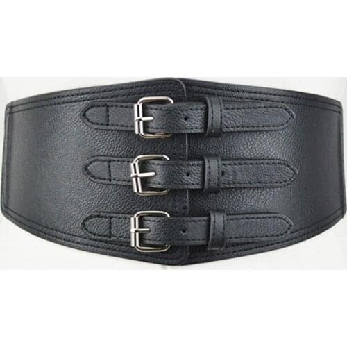 Fashion Wide Waist Belt For Women PU Leather Slimming Body Ladies Dress Belt Elastic Corset Belt Female Waistband