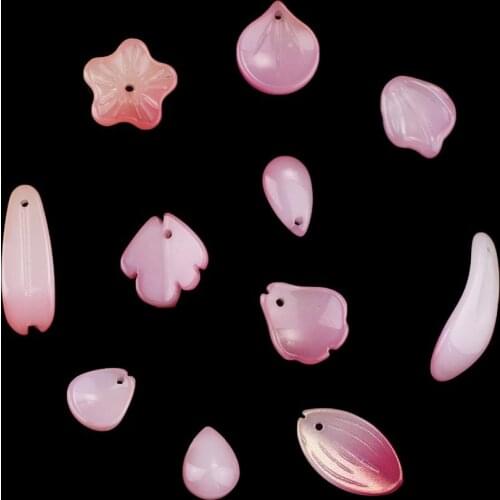 New Fashion 10pcs/bag Multi-size Gradient Gold Powder Stained Glass Petal Bead For Craft Making DIY Scrapbook Decoration