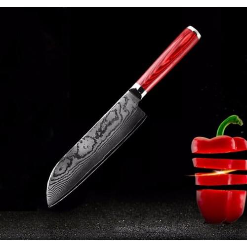 FINDKING new damascus steel color wooden handle damascus knife 7 inch chef knife 67 layers damascus steel kitchen knife