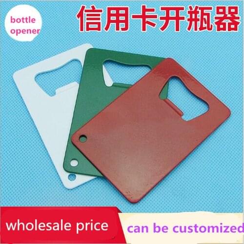 Wholesale price 50pcs Creative Credit Card Beer Bottle Opener Personalized Plating Bottle Opener Bar Tool Can be Customized
