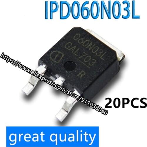 20PCS/LOT Original original word original code IPD060N03L 060N03L 060N03LA TO-252 SMD MOS tube