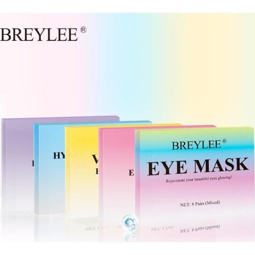 BREYLEE Vitamin C Whitening Eye Sheet Mask Hyaluronic Acid Moisturizing Retinol Rose Anti-aging Firming Eye Care Essence 8pairs