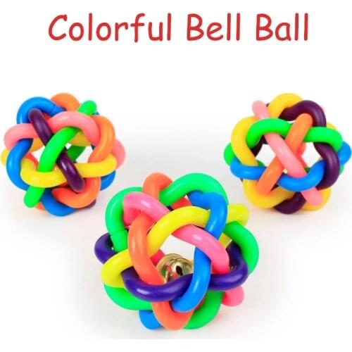 Pet Dog Toy Rubber Ball Funny Puppy Cat Chew Prevent Bite-resistant Teeth Elastic Ball With Bell Dog Interactive Training Supply