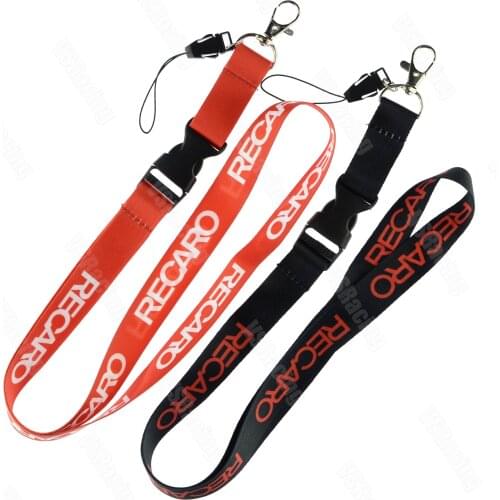 JDM Style Recaro Car Painting Cellphone Lanyard JDM Racing Car Keychain ID Holder Mobile Neck Strap with Quick Release 2 Colors