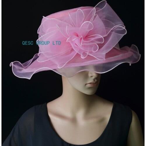 Wholesale Elegant NEW Organza Hats Kentucky Derby Hat for wedding womens hat Ascot Races,Melbourne Cup,Church.brim width 11cm