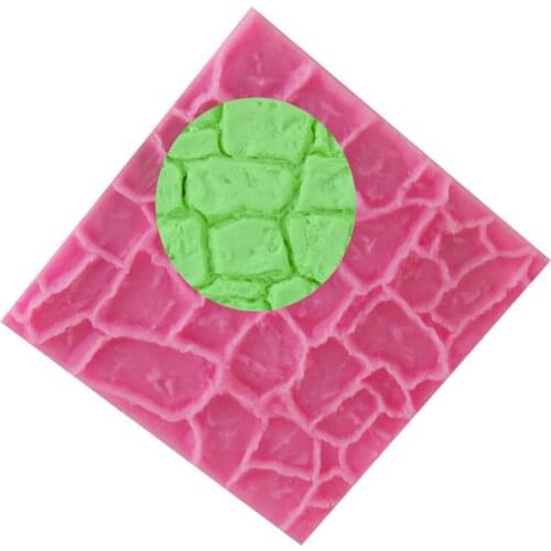 Silicone Cobble Stone Wall Line Cake Mold Grain Shape Printing Texture Mat Sugarcraft Fondant DIY Clay Mold Cake Decorating Tool