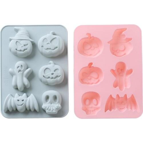 DIY Cake Silicone Mold Halloween Pumpkin Ghost Sugar Skull Decor Fondant Soap Pudding Cookie Chocolate Decoration Baking Tool