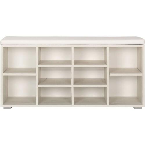 Shoe rack shoe cabinet soft seat shelf European minimalist style ecological leather particleboard 104x30.3x52 cm