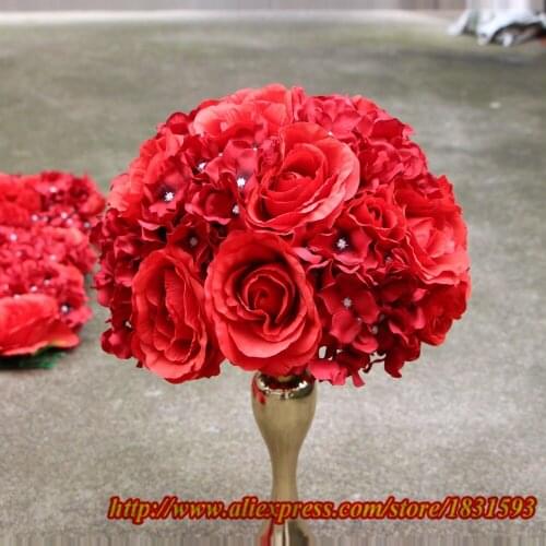 Wedding Ornament Flower Guide Wedding Table Flower Wedding Background Flower Ball Foam Center Flower Ball 40cm 5pcs TONGFENG
