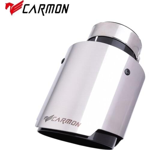 Carmon Car Universal Stainless Steel Exhaust Tip Inner Black Tail Pipe Tip Muffler for BMW BENZ Audi VW Golf Parts