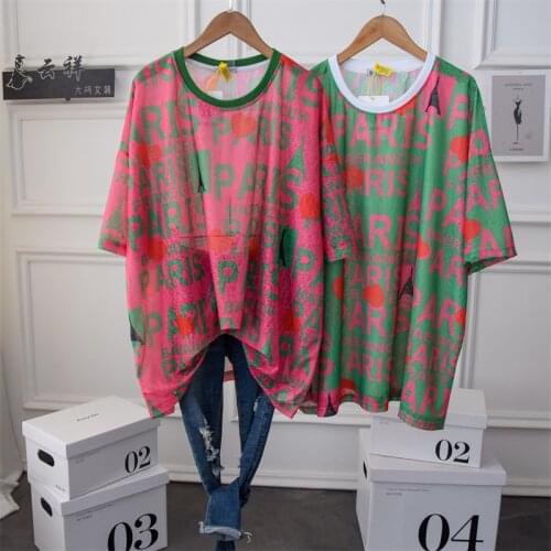 Funny Graphic Oversized Tee Tunic Top Women Short Sleeve 2021 Plus Size Transparent See Throught Streetwear T Shirt