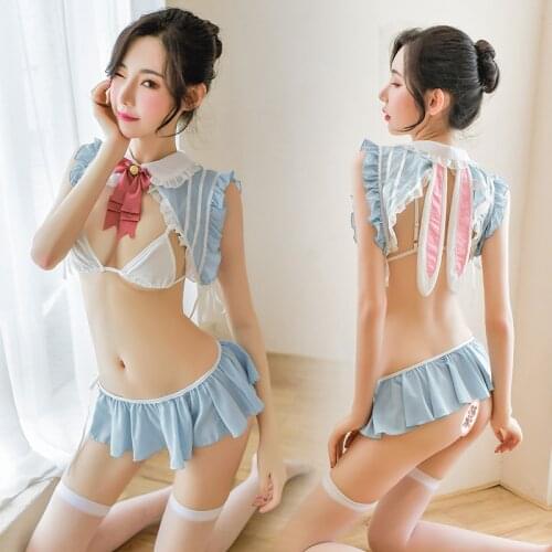Womens Sexy Costume Lolita Cute Bunny Princess Uniform Kawaii Underwear Temptation Erotic Underwear Costume Cosplay