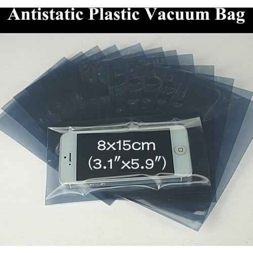 100pcs 8x15cm (3.1"x5.9") Antistatic Shielding PE Packaging Bag Anti-Static ESD Pouch Open Top Antistatic USB Cable Storage Bag