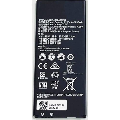 3.8V 2200mAh HB4342A1RBC For Huawei Y6 SCL-L01 SCL-L02 SCL-L03 SCL-L04 SCL-L21 SCL-L32 SCL-U23 SCL-U31 SCC-U21 Battery