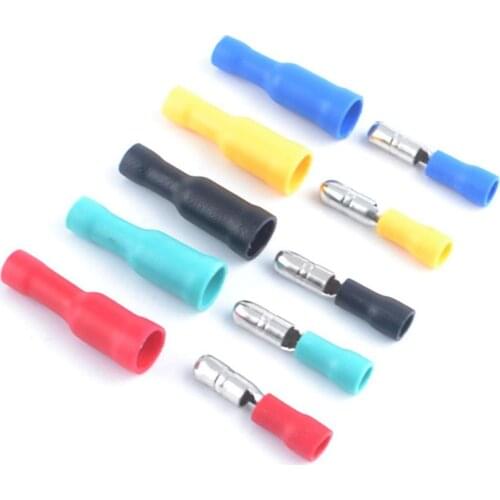 5Pcs Male Bus Terminal Insulated Electrical Connector Crimp Bullet Kit for 22-16 AWG Audio Wiring