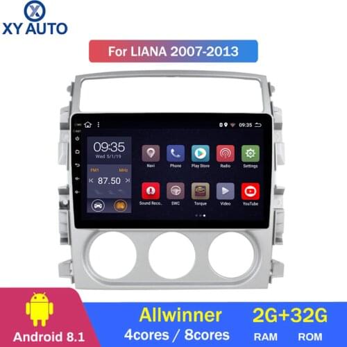 9 inch 2.5D IPS HD multi-touch screen Android8.1 2G RAM 32G ROM NAVI for Suzuki LIANA 2007-2013 with Bluetooth USB WIFI SWC