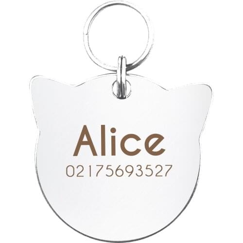 Accessories cat ID tag Pet products Personalized Engraved Name customize stainless steel Sculpture cats fish