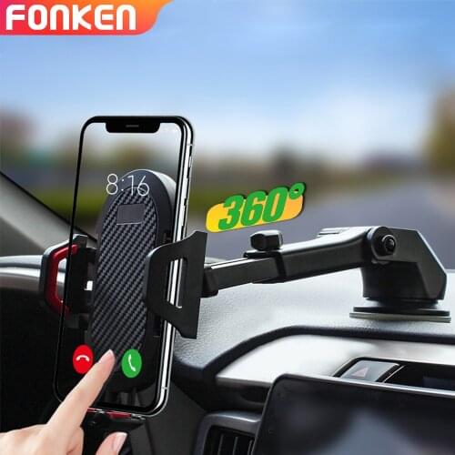 FONKEN Phone Car Holder Scalable Glass Suction Cup Desk in Car Mobile Holder Stand Large Screen Smartphone GPS Auto Bracket