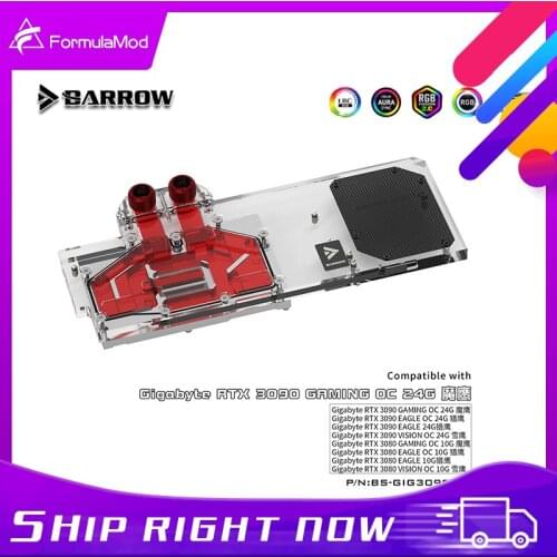Barrow 3090 3080 GPU Water Block for GIGABYTE 3090/3080 GAMING EAGLE VISION OC, Full Cover ARGB GPU Cooler, BS-GIG3090-PA