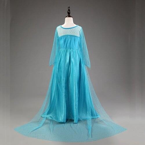 Kids Dresses for Girls Long Sleeve Princess Costume Snowflake Printing Dress Vestidos Infantil Kids Halloween Cosplay Costume