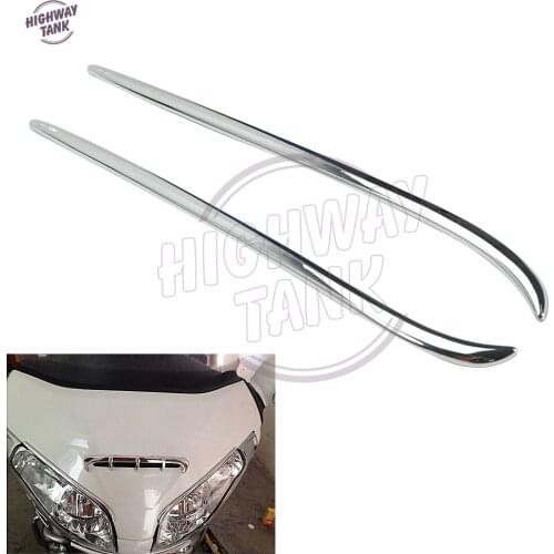 Chrome Motorcycle Fairing Eyebrows Trim Headlights Decoration case for Honda Gold Wing GL1800 2001-2011