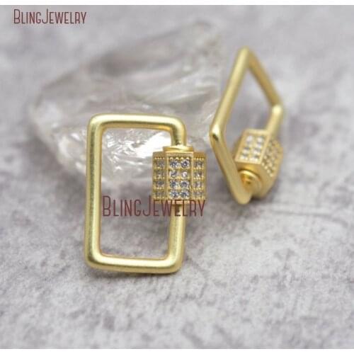 Matte Gold Filled Rectangle Pendant Lock Screw Clasp Lock Carabiner Lock 15x20mm FC32930