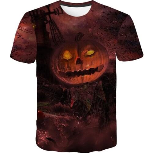 2019 Mens T-Shirts 3D Printed Animal Pumpkin head tshirt Short Sleeve Funny Design Casual Tops Tees Male Halloween t shirt tops