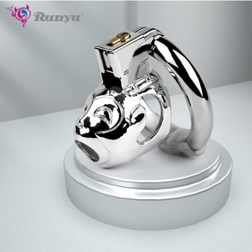 304 stainless steel Male Chastity Device Super Small Short Cock Cage with Stealth lock Ring Sex Toy