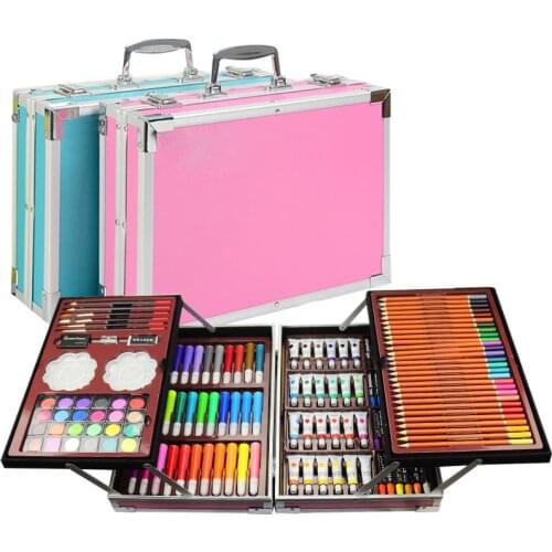 Art Painting Set 145/150/168/208 PCS Water Color Pen Crayon Oil Pastel Colored Pencil Drawing Stationery Gift Kit For Children