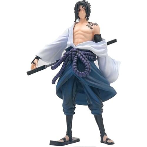 Naruto hand made sculpture mantra print Sasuke childhood adult Sasuke color box packaging animation model ornaments