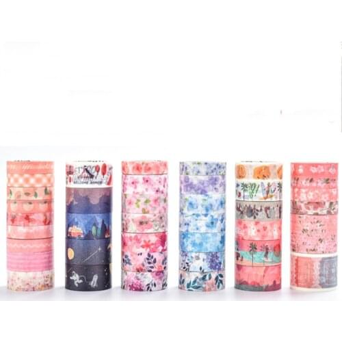 5-9pcs/set Cherry Blossom Washi Tapes Kawaii Stationery Sticker Masking Tapes DIY Scrapbooking Diary Photo Album Stickers