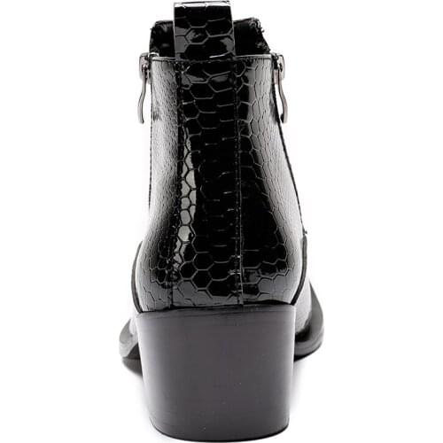 2020 New Designer Style Metal Trend Cool Ankle Boots Mens Zip Shoes Male Footwear Hot Sale High Quality Brand Big Size Black