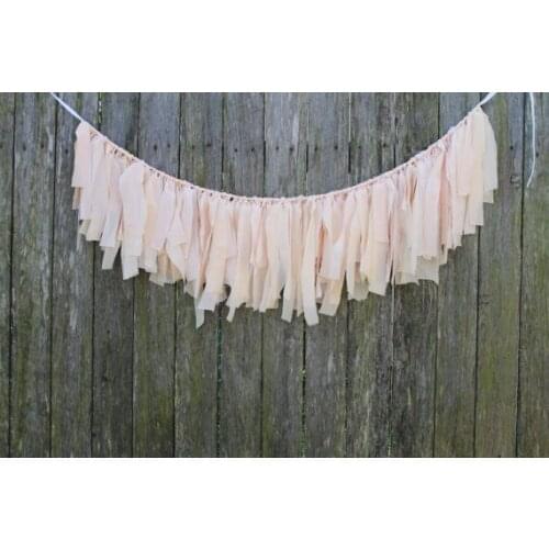 New rag tie Pale Blush Pink Chiffon banner bridal shower decor photo props hot home garland wedding party decorations buntings