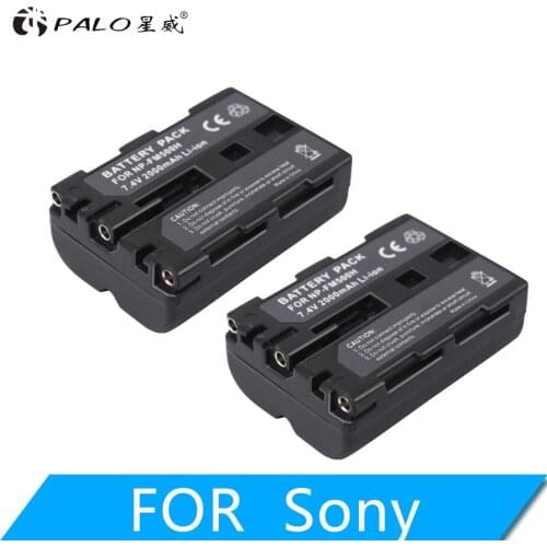 PALO 2PCS 7.4V 2000mAh NP-FM500H NP FM500H NPFM500H Camera Battery For Sony A57 A58 A65 A77 A99 A550 A560 A580 Battery L10