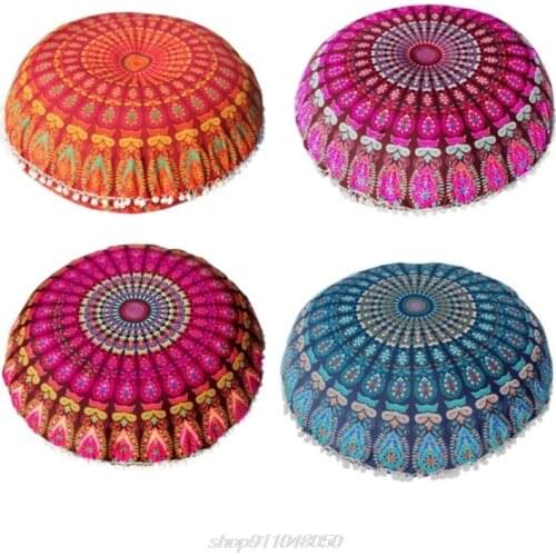 43/80cm Round Indian Bohemian Floor Pillow Cushion Cover Case Mandala Pouf Retro Boho Home Decor D04 20 Dropshipping