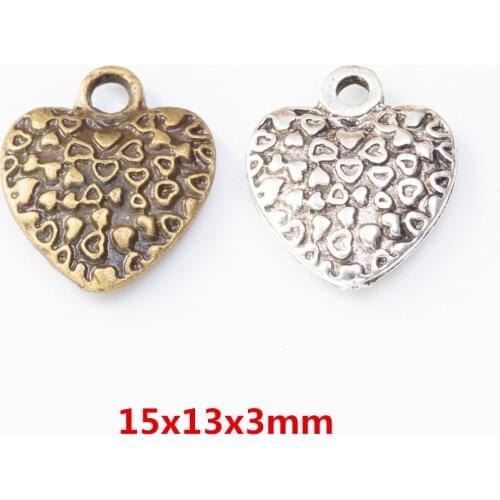 40 pieces of retro metal zinc alloy love pendant for DIY handmade jewelry necklace making 7957