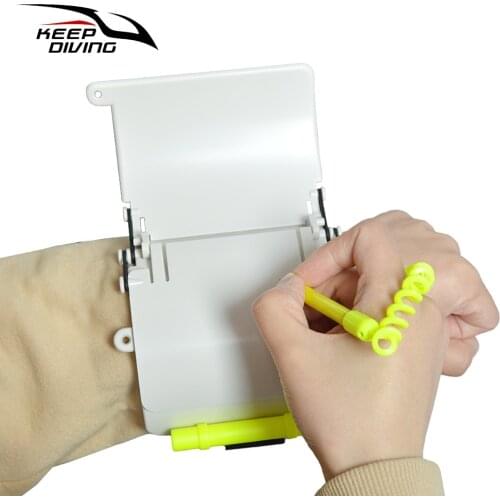 Underwater Scuba Diving Wrist Writing Slate With Pencil O-rings For Water Sports Diving Swimming 3-Page Adjustable Wrist Strap