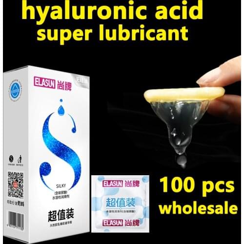 Wholesale Condom 100Pcs Natural Latex Smooth Ultra-thin Super Lubricated Contraception Sex Products Penis Sleeve Condoms for Men