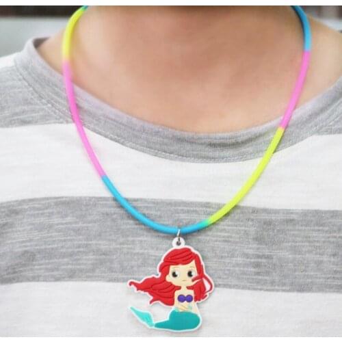 Mermaid Party Decorations Rubber Necklace Baby Shower Girl First Birthday Party Decorations Kids Gift Wedding Event Party Favors
