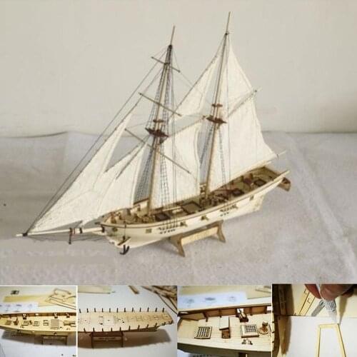 New DIY Wooden Sailboat Assembly Model Assembling Building Kits Ship Model Harvey Diy Wooden Sailboat Toys