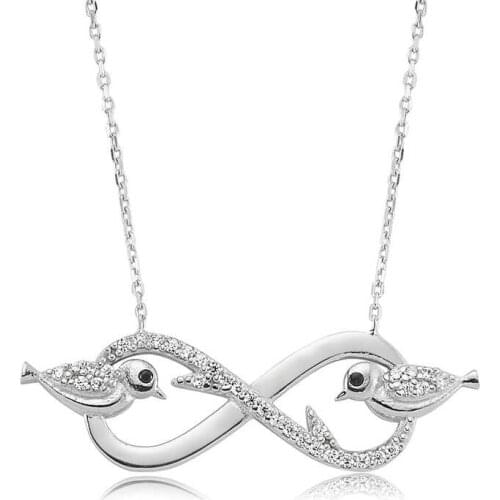 Silver Infinity Wren Lady Necklace