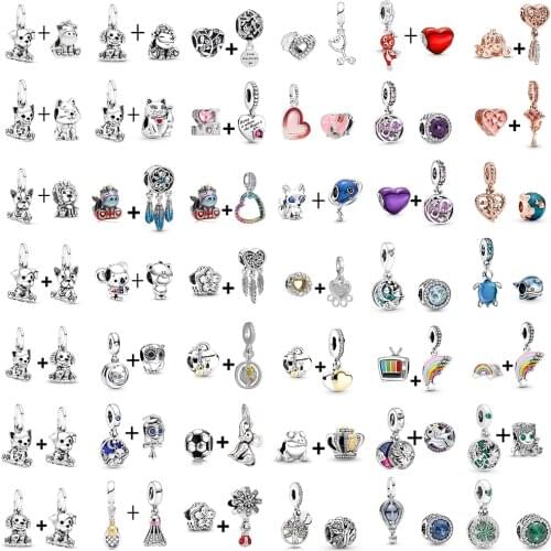 SEIALOY Heart Bead Silver Color Star Exquisite Animal Dangle Charm For Original Bracelet Diy Children Jewelry Accessories Beaded