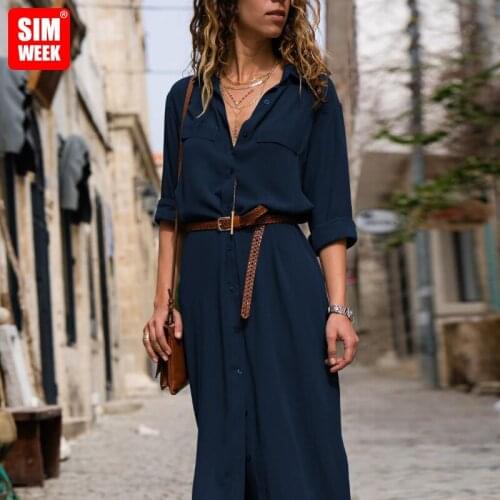 Модные платья-рубашки SIMWEEK China At AliExpress