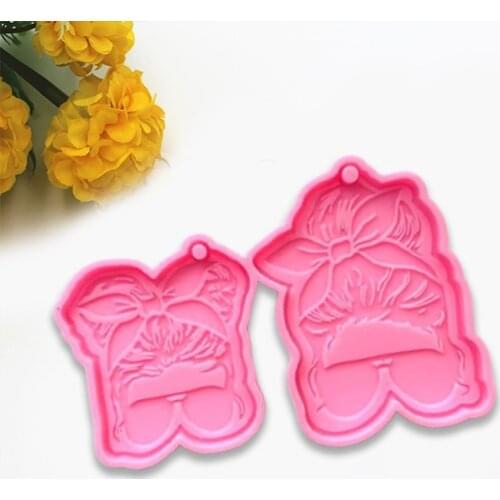 Sunglasses Girl Keychain Mold Epoxy Crystal Silicone Mold Customized Mold