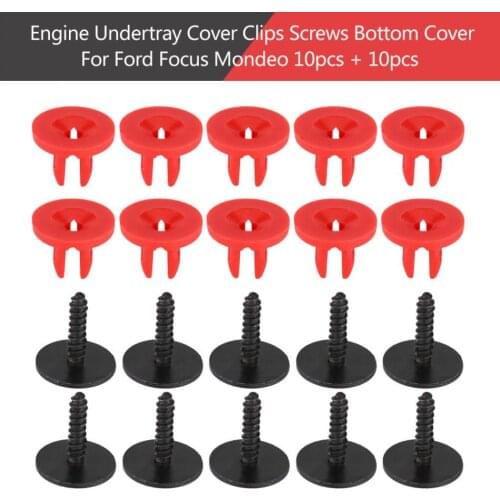 20pcs Car Engine Undertray Cover Clips Screws Bottom Cover Shield Guard for Ford Focus Mondeo Car Styling