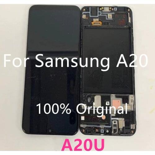 100% Original Used Display For Samsung Galaxy A20 A205U A205U A205U A205 Display LCD Screen Touch Digitizer