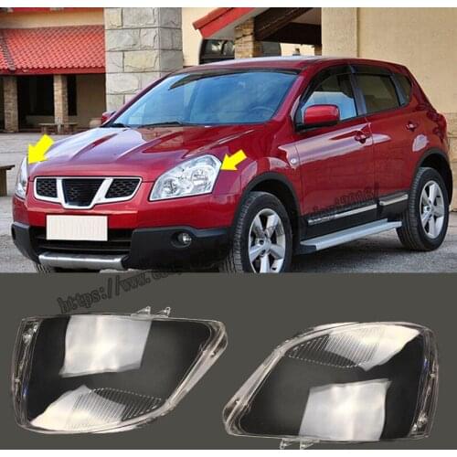 For Nissan Qashqai 2009-2013 Headlight Headlamp Lens Cover Right&Left 2pcs high quality Car modification accessories
